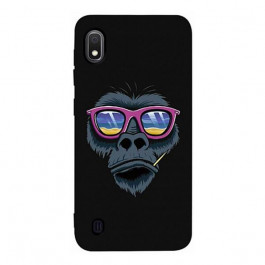   TOTO Matt TPU 2mm Print Case Samsung Galaxy A10 #67 Monkey Glass Black Picture