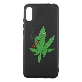   TOTO Cartoon Soft Silicone TPU Case Huawei Y6 Pro 2019 Cannabis Black Picture