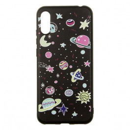   TOTO Cartoon Soft Silicone TPU Case Huawei Y6 Pro 2019 Space Planets Black Picture