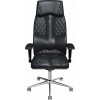 Офісне крісло для керівника Kulik-System BUSINESS с подголовником перфорированная экокожа черное (ID 0601)