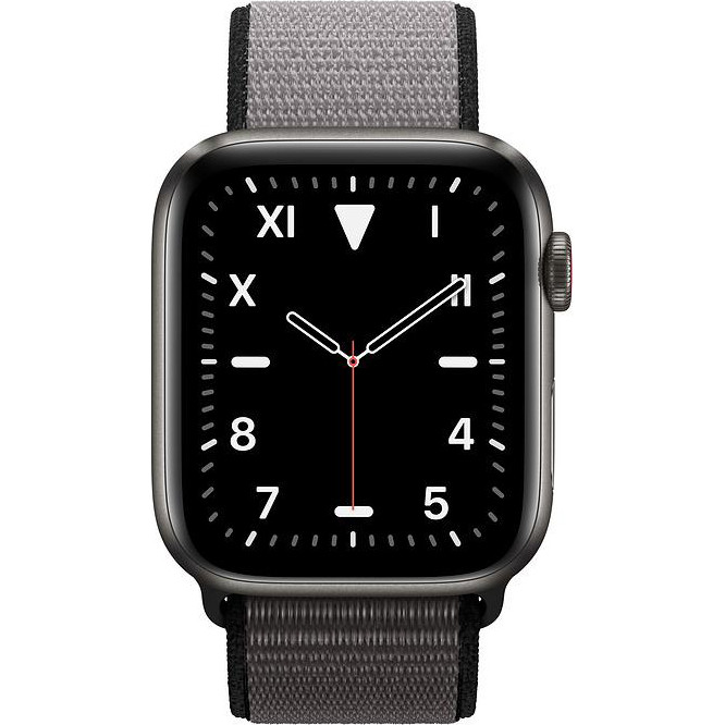 Apple Watch Edition Series 5 GPS + LTE 44mm Space Black Titanium w. Anchor Gray Sport L. (MWR62+MWTY2) - зображення 1