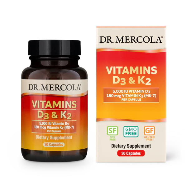 Dr. Mercola Vitamins D3 & K2 5000 IU/180 mcg 30 caps - зображення 1