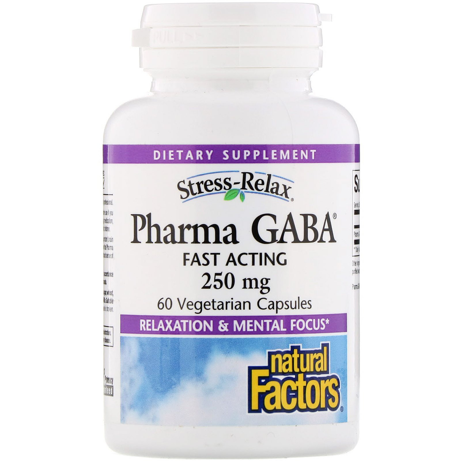 Natural Factors Stress-Relax Pharma GABA 250 mg 60 caps - зображення 1