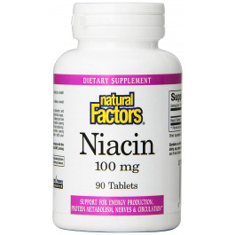 Natural Factors Vitamin B3 Niacin 100 mg 90 tabs