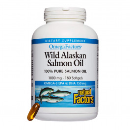   Natural Factors Wild Alaskan Salmon Oil 1000 mg 180 caps