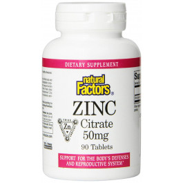 Natural Factors Zinc Citrate 50 mg 90 tabs