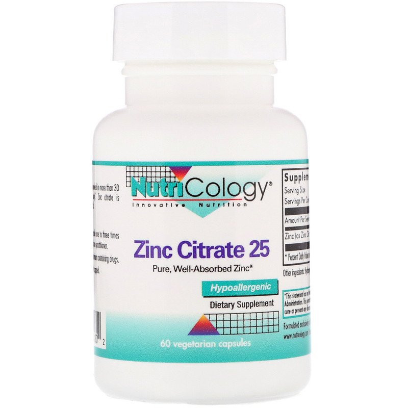 NutriCology Zinc Citrate 25 mg 60 caps - зображення 1
