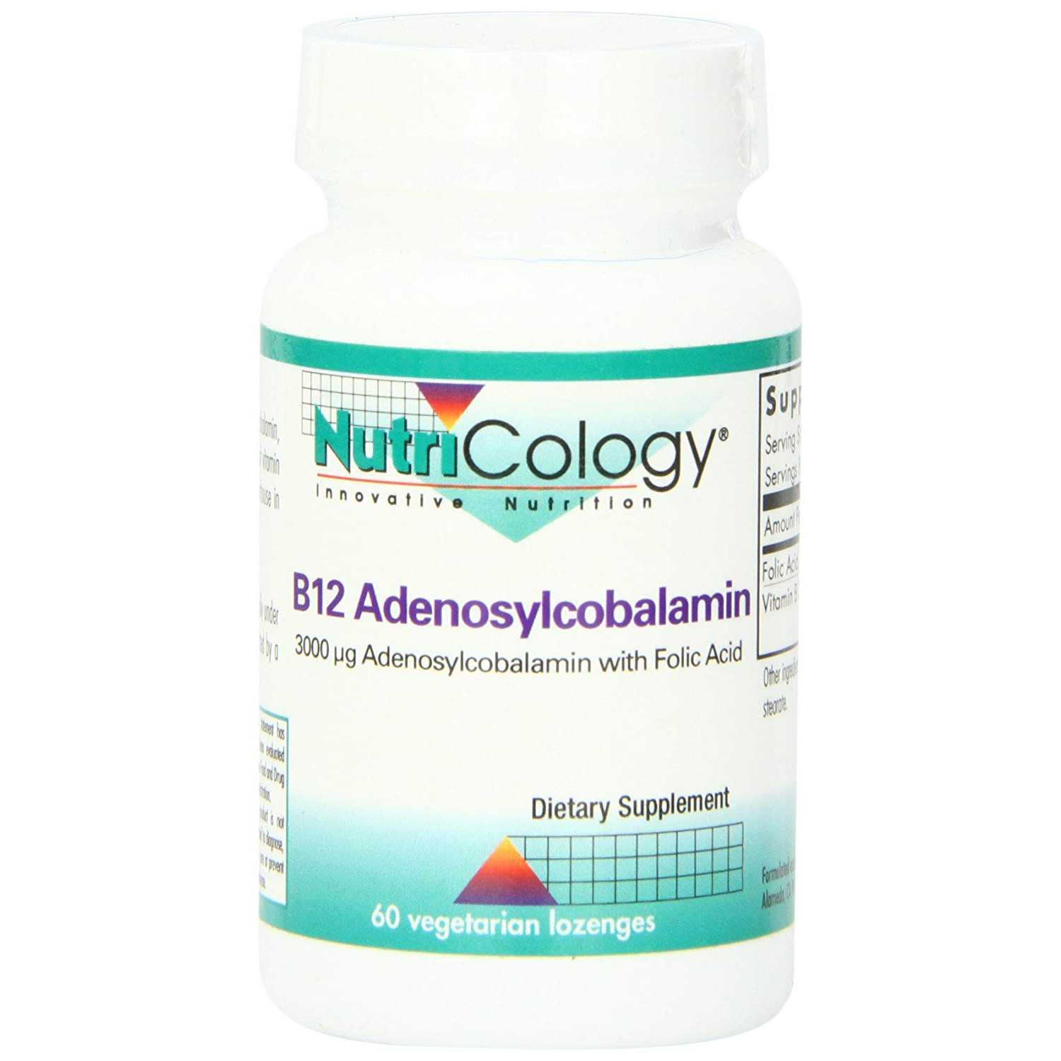 NutriCology B12 Adenosylcobalamin 3000 mg with Folic Acid 60 tabs - зображення 1