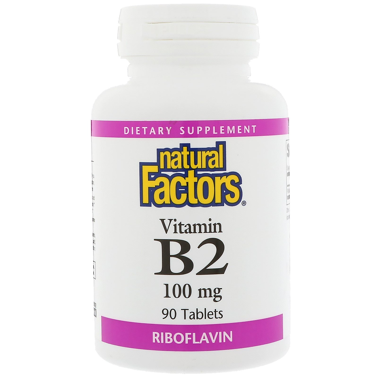 Natural Factors Vitamin B2 Riboflavin 100 mg 90 tabs - зображення 1