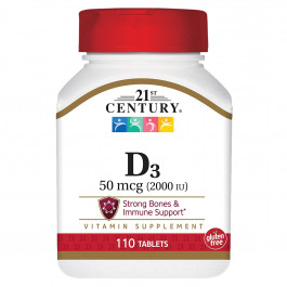 21st Century Vitamin D3 50 mcg /2000 IU/ 110 tabs