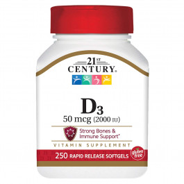   21st Century Vitamin D3 50 mcg /2000 IU/ 250 tabs