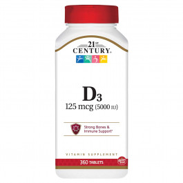 21st Century Vitamin D3 125 mcg /5000 IU/ 360 tabs