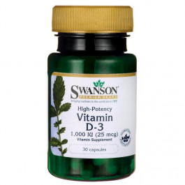 Swanson Vitamin D3 - Higher Potency 1,000 IU /25 mcg/ 30 caps