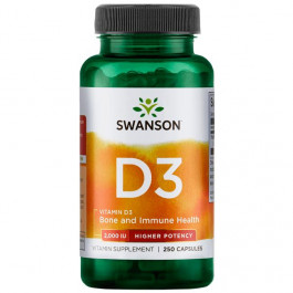 Swanson Vitamin D3 - Higher Potency 2,000 IU /50 mcg/ 250 caps