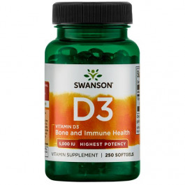 Swanson Vitamin D3 - Higher Potency 5,000 IU /125 mcg/ 250 caps