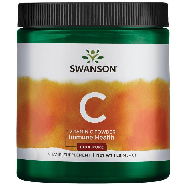 Swanson Vitamin C Powder - 100% Pure 454 g /454 servings/ Unflavored - зображення 1