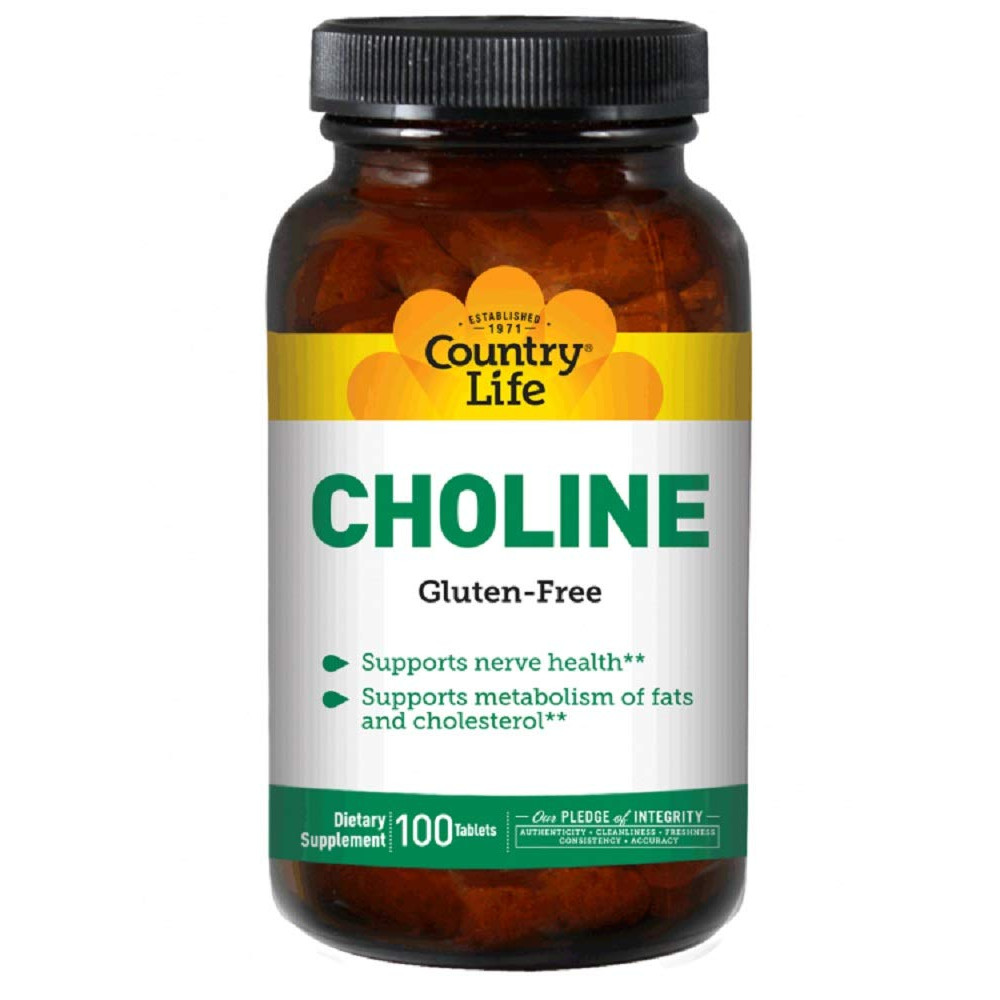 Country Life Choline 650 mg 100 tabs - зображення 1