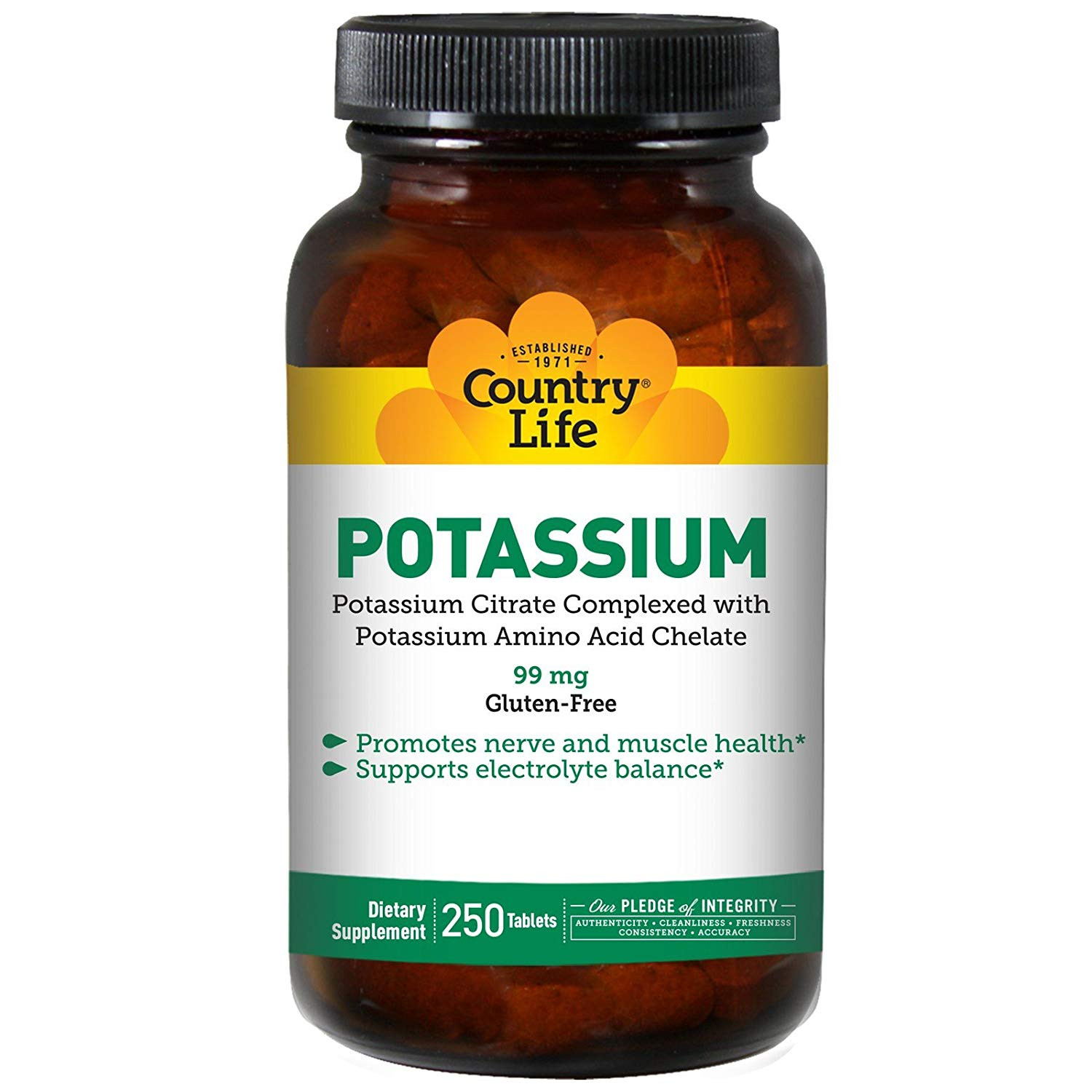 Country Life Potassium 99 mg 250 tabs - зображення 1