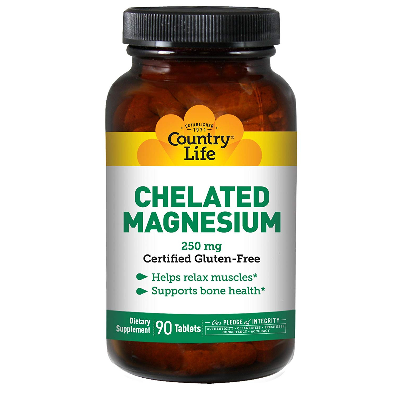 Country Life Chelated Magnesium 250 mg 90 tabs - зображення 1