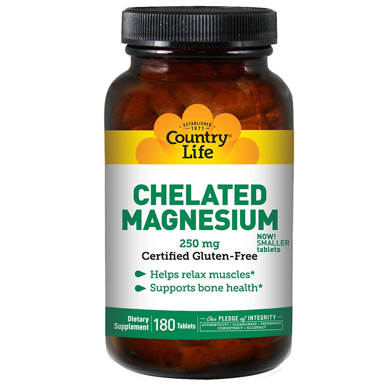 Country Life Chelated Magnesium 250 mg 180 tabs - зображення 1