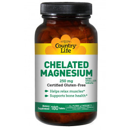   Country Life Chelated Magnesium 250 mg 180 tabs