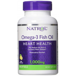 Natrol Omega-3 Fish Oil 1,000 mg 60 caps Lemon