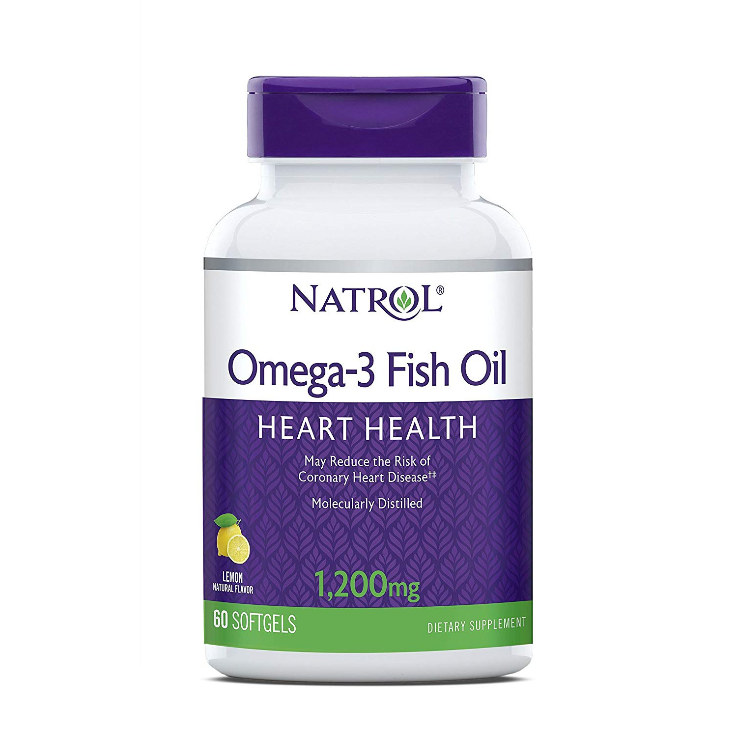 Natrol Omega-3 Fish Oil 1,200 mg 60 caps Lemon - зображення 1