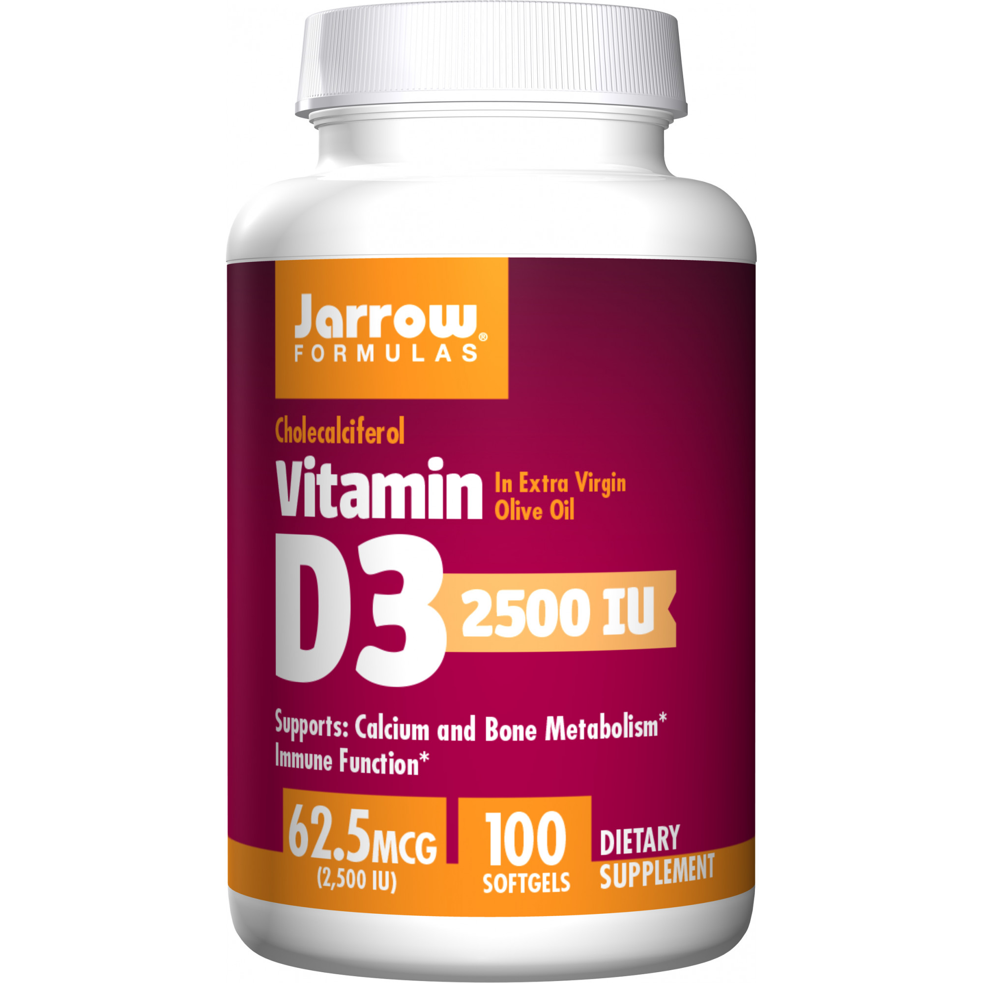 Jarrow Formulas Vitamin D3 62,5 mcg /2500 IU/ 100 caps - зображення 1
