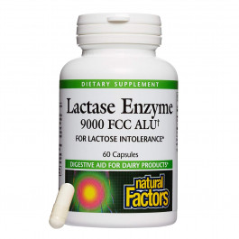   Natural Factors Lactase Enzyme 9000 FCC ALU 60 caps