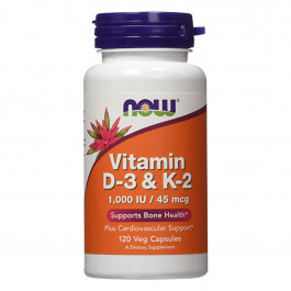 Now Vitamin D-3 & K-2 120 caps
