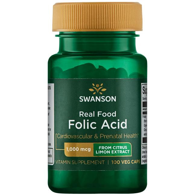 Swanson Real Food Folic Acid 1,000 mcg 100 caps - зображення 1