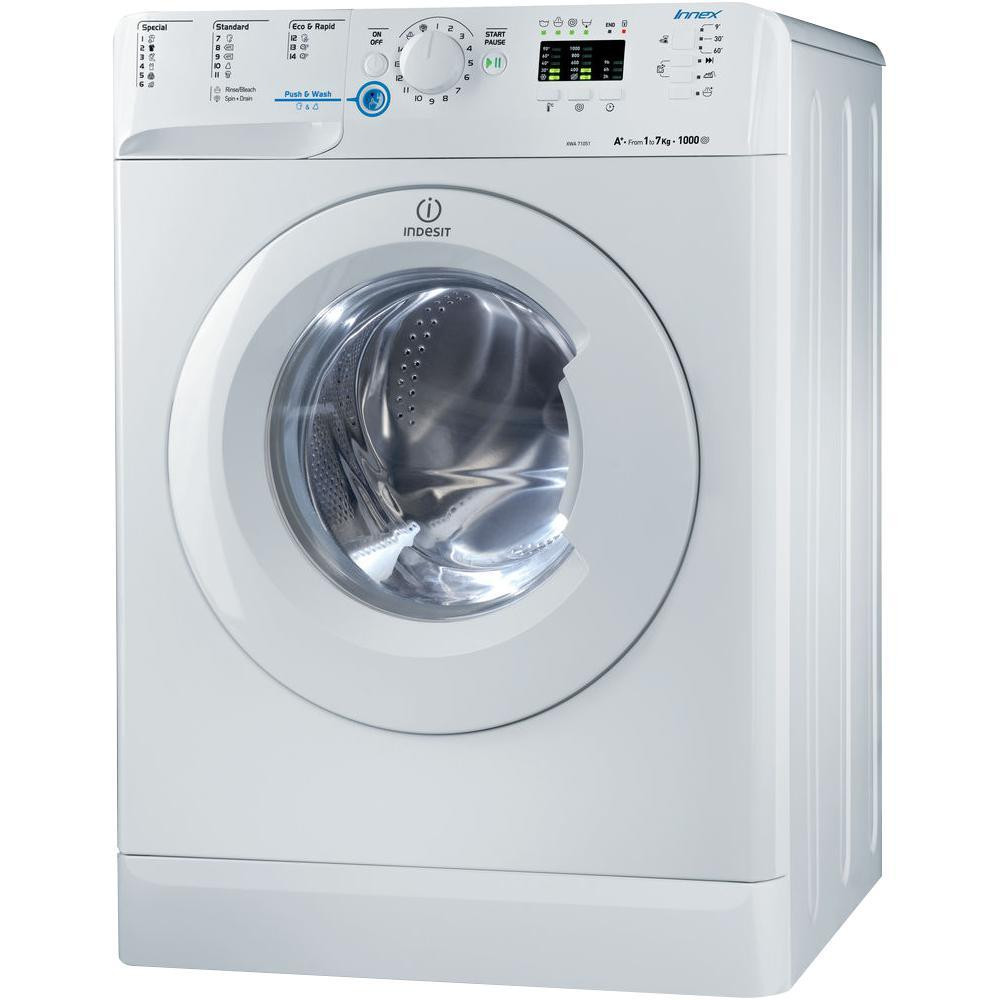 Indesit XWA 71051 W (EU) купить в интернет-магазине: цены на стиральная  машина автоматическая XWA 71051 W (EU) - отзывы и обзоры, фото и  характеристики. Сравнить предложения в Украине: Киев, Харьков, Одесса, Днепр