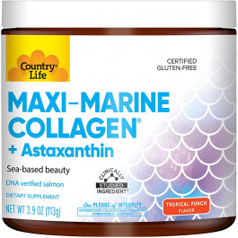   Country Life Maxi-Marine Collagen + Astaxanthin 113 g /30 servings/ Tropical Punch