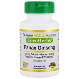   California Gold Nutrition EuroHerbs Panax Ginseng Extract 250 mg 60 caps