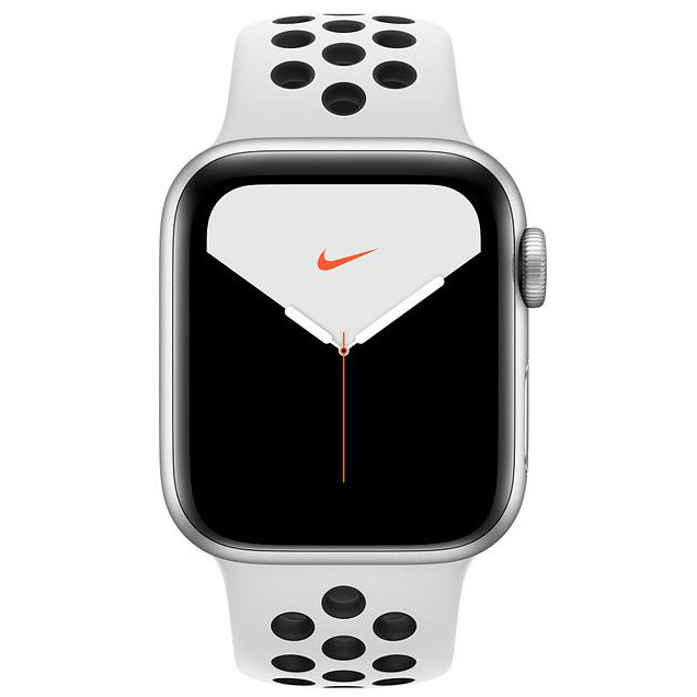 Apple Watch Series 5 GPS + LTE 40mm Silver Aluminium w. Pure Platinum/Black Nike Sport Band (MX372) - зображення 1