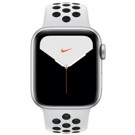 Apple Watch Series 5 GPS + LTE 40mm Silver Aluminium w. Pure Platinum/Black Nike Sport Band (MX372)