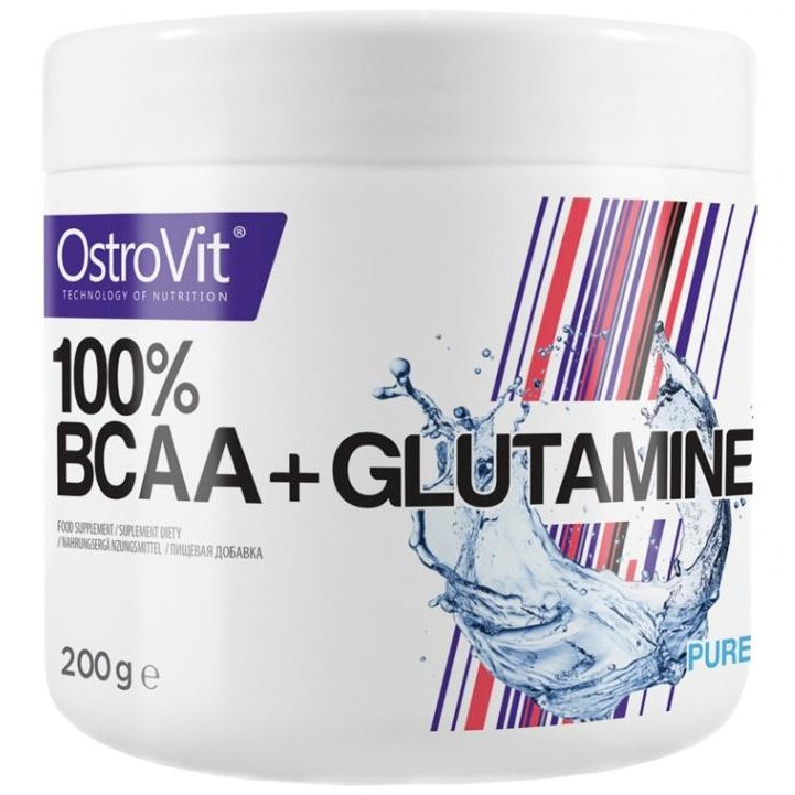 OstroVit BCAA + Glutamine 200 g /20 servings/ Pure - зображення 1