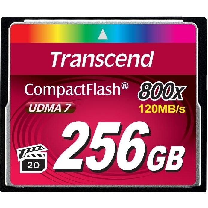 Transcend 256 GB 800X CompactFlash Card TS256GCF800 - зображення 1