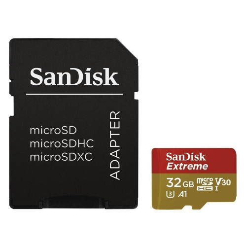 SanDisk 32 GB microSDHC UHS-I U3 Extreme Action A1 + SD Adapter SDSQXAF-032G-GN6MA - зображення 1