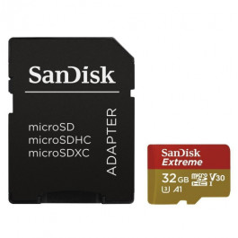 SanDisk 32 GB microSDHC UHS-I U3 Extreme Action A1 + SD Adapter SDSQXAF-032G-GN6MA