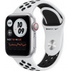 Apple Watch Nike SE GPS + Cellular 40mm Silver Aluminum Case w. Pure Platinum/Black Nike Sport B. (MYYR2/M - зображення 1