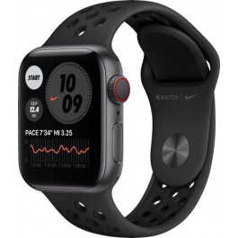 Apple Watch Nike Series 6 GPS + Cellular 40mm Space Gray Alu Case w. Anthracite/Black Sport B. (M06L3)