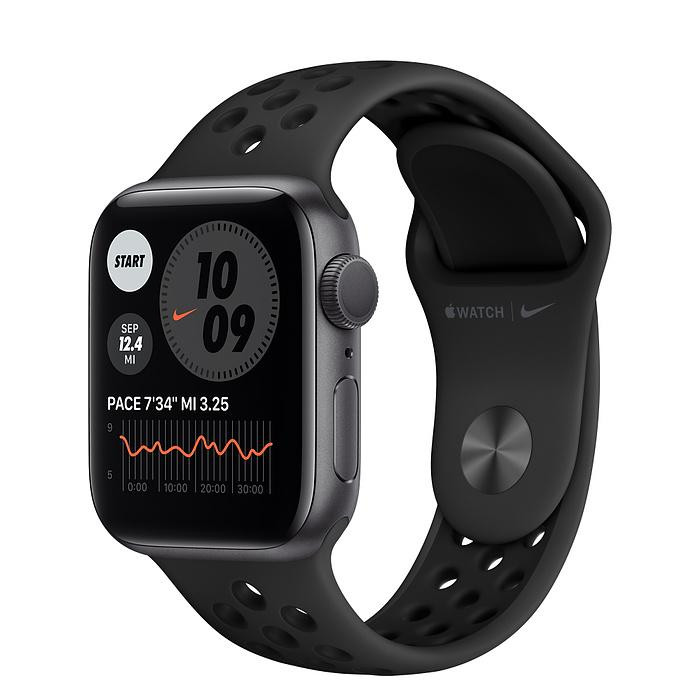 Apple Watch Nike Series 6 GPS 40mm Space Gray Aluminum Case w. Anthracite/Black Nike Sport B. (M00X3) - зображення 1