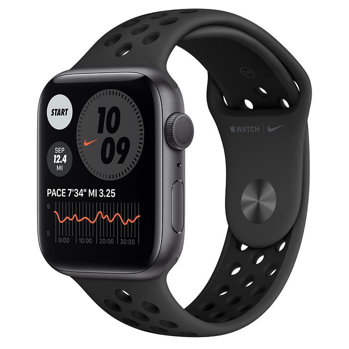 Apple Watch Nike Series 6 GPS 44mm Space Gray Aluminum Case w. Anthracite/Black Nike Sport B. (MG173) - зображення 1