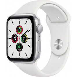 Apple Watch SE GPS 44mm Silver Aluminum Case w. White Sport B. (MYDQ2)