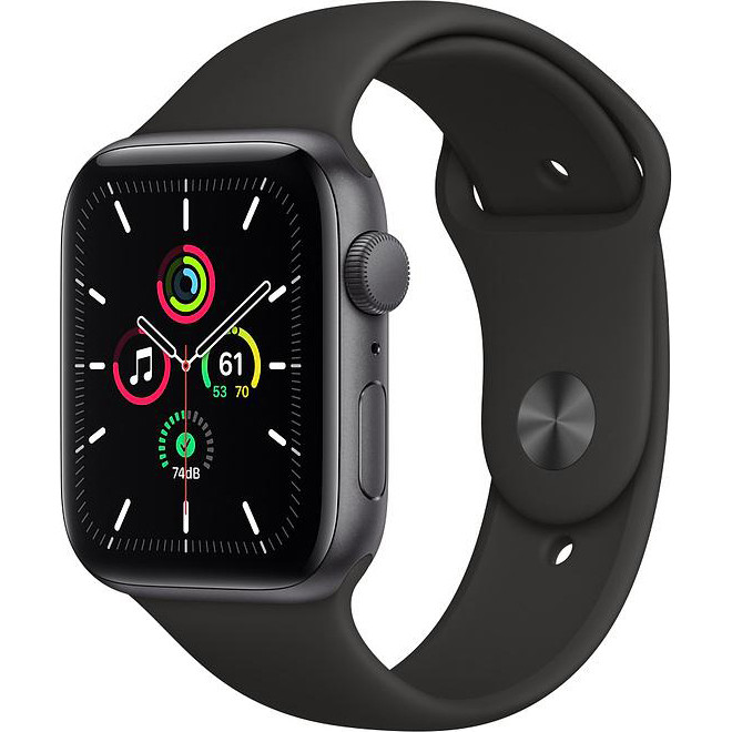 Apple Watch SE GPS 44mm Space Gray Aluminum Case w. Black Sport B. (MYDT2)  купить в интернет-магазине: цены на смарт-часы Watch SE GPS 44mm Space Gray  Aluminum Case w. Black Sport B.