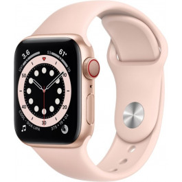 Apple Watch Series 6 GPS + Cellular 40mm Gold Aluminum Case w. Pink Sand Sport B. (M02P3)