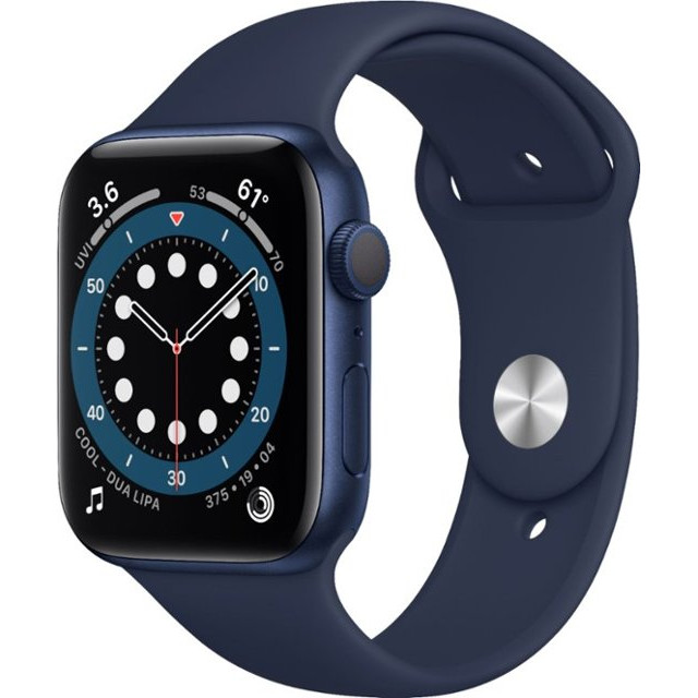 Apple Watch Series 6 GPS 44mm Blue Aluminum Case w. Deep Navy Sport B. (M00J3) - зображення 1