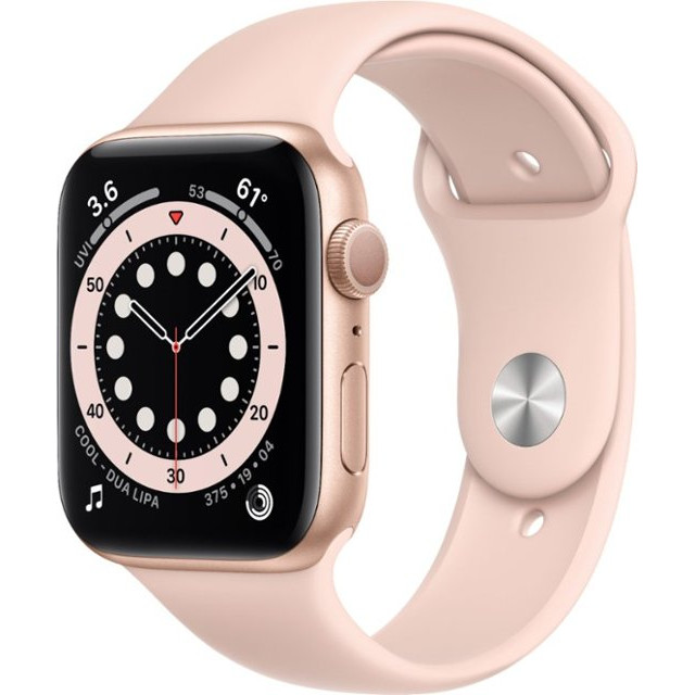 Apple Watch Series 6 GPS 44mm Gold Aluminum Case w. Pink Sand Sport B. (M00E3) - зображення 1