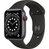 Apple Watch Series 6 GPS + Cellular 44mm Space Gray Aluminum Case w. Black Sport B. (M07H3) - зображення 1